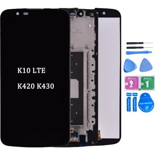 Original For LG K10 LTE K420N K430 K430DS LCD Display with Touch Screen Digitizer Assembly Black and White K420 lcd