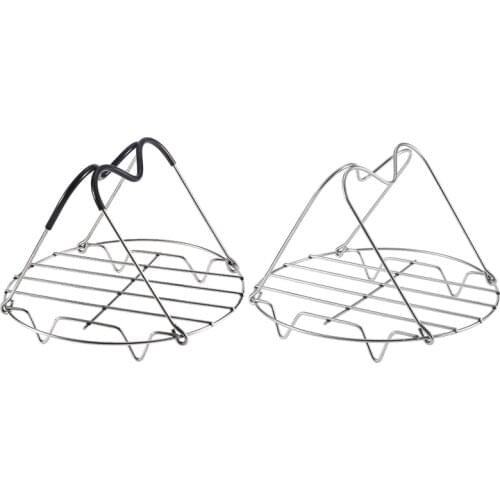 Steamer Rack Trivet with Handles Kitchen Stainless Steel Storage Eggs Steaming Pot Steaming Tray Stand Kitchen Accessories