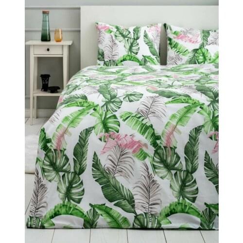 Bedroom bedding, flower and green leaf printing duvet cover set