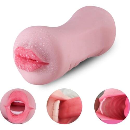 Mouth Masturbator Cup Realistic 3D Artificial Vagina Vibrator Soft Silicone Masturbation pussy Sex toy for Men Adult Erotic toys