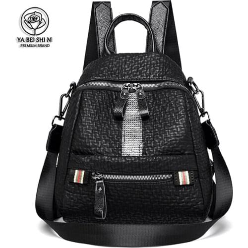 New Luxury Women Backpack Vintage Travel Soft Leather Backpack Large Capacity Bookbag High Quality School Bags for Teenage Girls