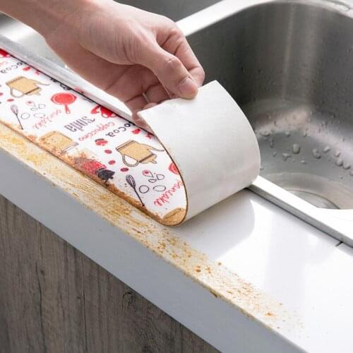 8*280CM Self Adhesive Kitchen Ceramic Sticker Waterproof Anti-moisture PVC Sticker Bathroom Wall Corner Line Sink Stickers