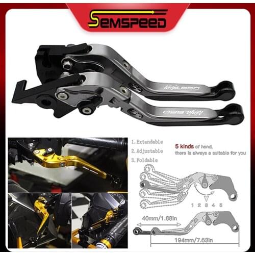 SEMSPEED CNC Folding Extendable Levers For Kawasaki Ninja 650 NINJA 650 R 2017 2018 2019 2020 Motorcycle Brake and Clutch Levers