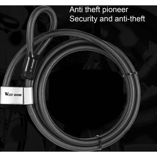 Steel High Quality Bike Cable With 2 Keys Safety Steel MTB Lock Black Silver Color Bike Lock Anti-Scratch for Bicycle