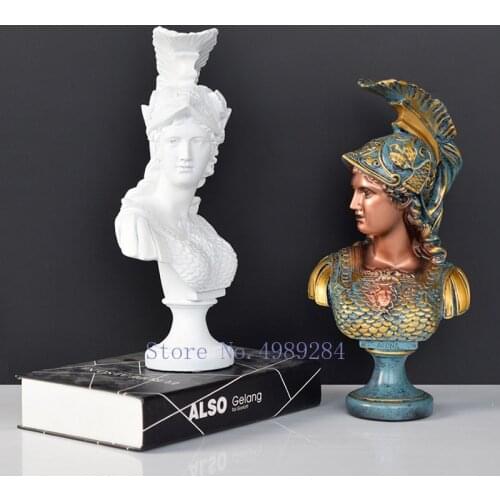 Resin Sculpture Statue of Goddess Athena Retro Roman Goddess Crown Handmade Color Modern Home Decoration Accessories Figures