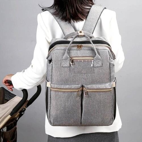 Baby Infant Nappy Changing Bag Portable Large Capacity Folding Crib Diaper Backpack Stroller Straps for Travel Outdoor