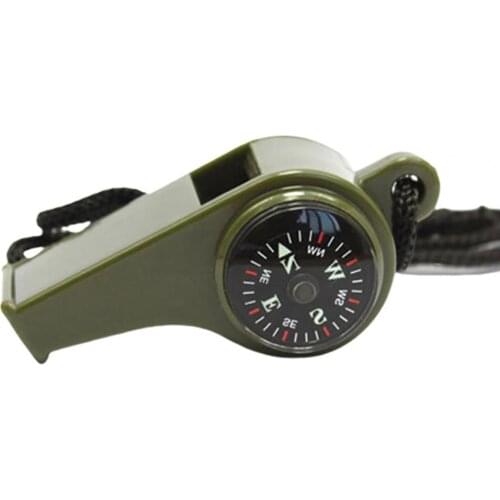Survival Whistle Reliable 3 in 1 Design Acrylic Multifunctional Emergency Gear for Hiking Survival Whistle