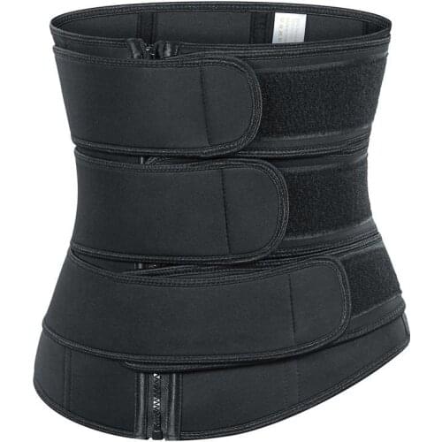 Waist Trainer Neoprene Body Shaper Shapewear Zipper Belt Three Strap Reducing Shaper Tummy Workout Weight Loss Slimming Corset