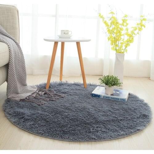 Room decoration blanket Round silk rug Nordic modern style cushion bedroom bedside carpet living room coffee table mat