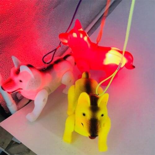 Lanyard Wolves Luminous walking Music Electric Dog Children flashing move gift Toys Childrens Night Market