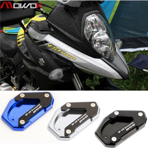 For Suzuki V-Strom 650 DL650 2012-2020 2016 2017 2018 2019 Motorcycle CNC Kickstand Side Stand Vergroter Plaat Extension Pad