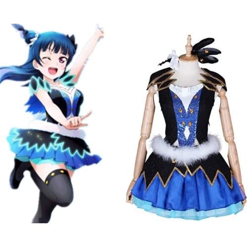 Love Live Sunshine Cosplay Tsushima Yoshiko Cosplay Costume WATER BLUE NEW WORLD Cosplay Costumes Halloween Carnival Cosplay
