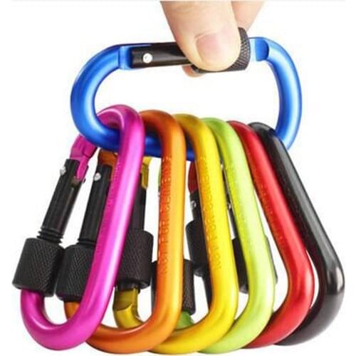 1pcs Aluminum Carabiner D-Ring Key Chain Clip Snap Hook Karabiner Camping Keyring 8 Colors