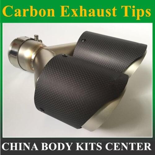 One Piece Y Model Carbon Exhausts Dual End Tips for B MW B ENZ A UDI V W Exhaust Dual Muffler Pipes Tail Tips