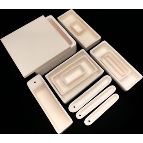 Aluminum oxide combustion boat square corundum crucible boat experiment high temperature resist with coverance of ash dish