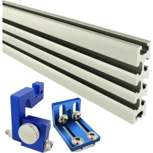 Woodworking Sawing Table Profile Fence System and Connecter Base ,Sliding Bracket Fence Stopper,CNC Laser Engraving T Track Slot