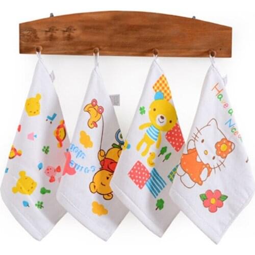2 Pcs / lot Cotton baby towel with hood washcloth Children Hand Towel Sweat Sweet Candy Towel baby Beach towel Handkerchief