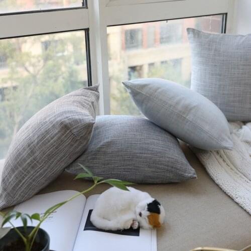 Cotton linen solid color big pillow cushion cover sofa back office simple car cloth waist pillow without core