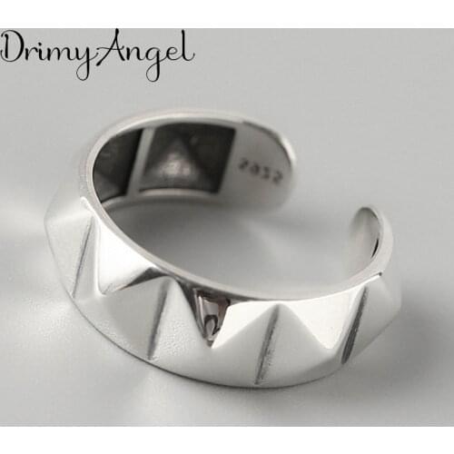 Personality Fashion Vintage Silver Color Irregular Rings For Women Punk Girls Open Resizable Rings