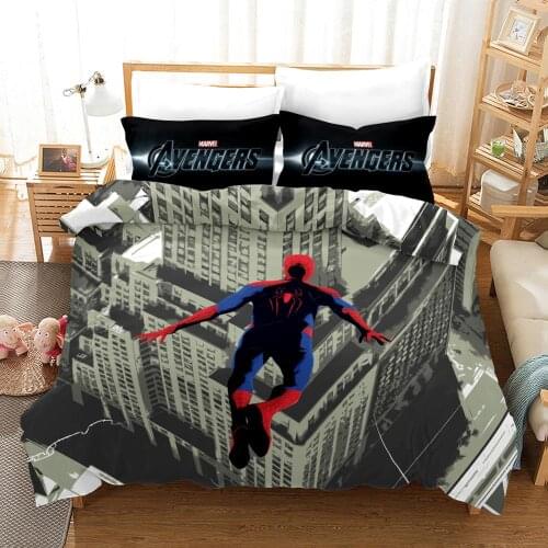 Disney single size bedding set for boys bed decor duvet covers queen 3 pcs home textile children free shipping marvel spider man