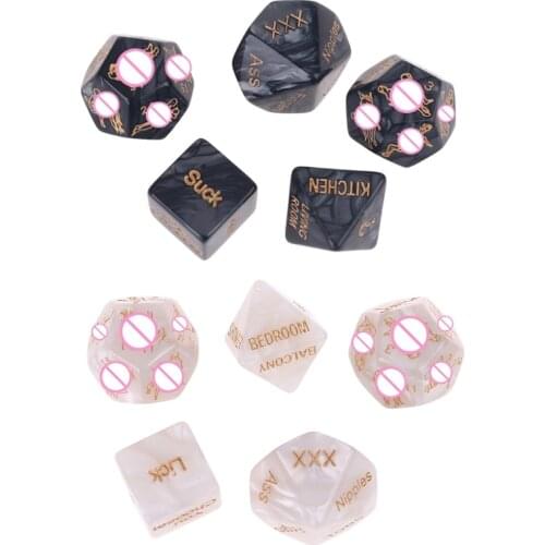 5pcs/set English-word Acrylic Sex Dice Erotic Love Game Sexy Posture Adult Couple Lovers Bachelor Gifts