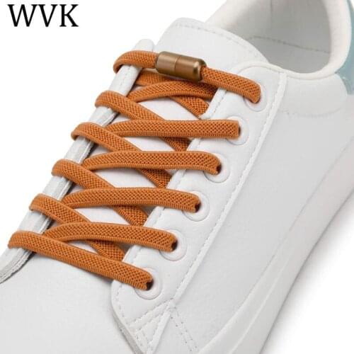 Lazy Laces Free to Match Elastic Shoelaces Lock Flat Multi Color Options No Tie Shoelace Round Capsule Buckle Metal 17 Colors