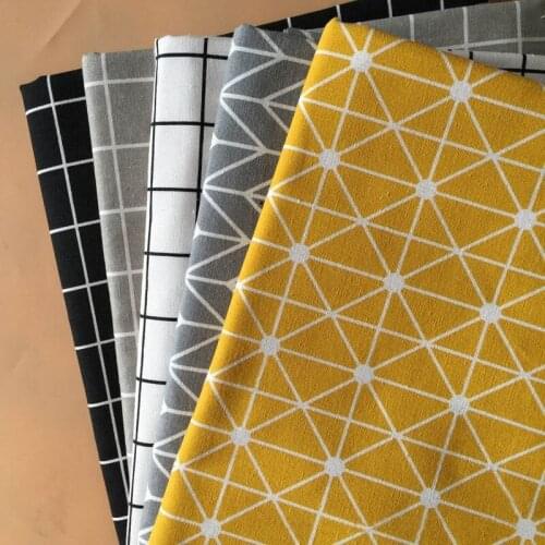 Linen Cotton Printed Fabric Nordic Style Fabric Used for Tablecloth Pillow Apron Curtain Material Patchwork DIY Fabric