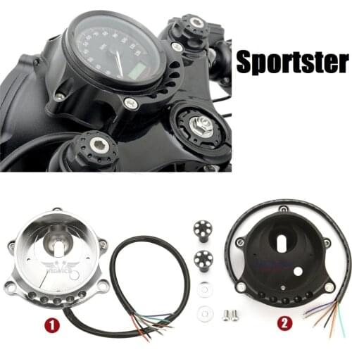 Motorcycle Black/Chromed Cafe Gauge & Headlight Mount for Harley Sportster IRON XL883 1200R Nightster Roadster