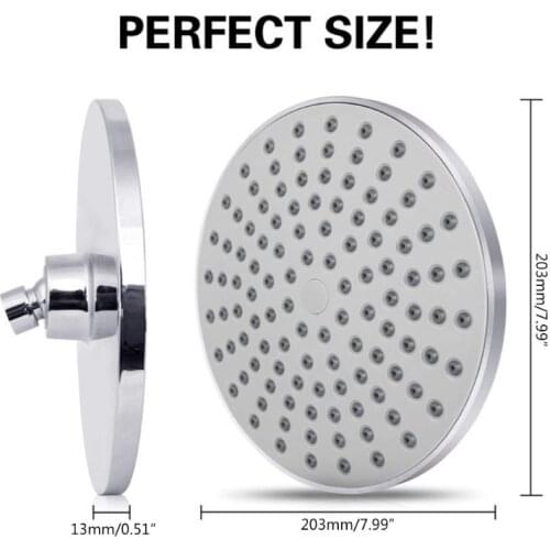 High Pressure Shower Head 8 Inch Ultra-Thin Design Pressure Boosting Stainless Steel Rainfall Shower Head