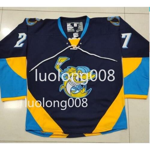 Custom Toledo Walleye A.J. Jenks Alden Hirschfeld Hockey Jersey Embroidery Stitched Customize any number and name Hockey shirt