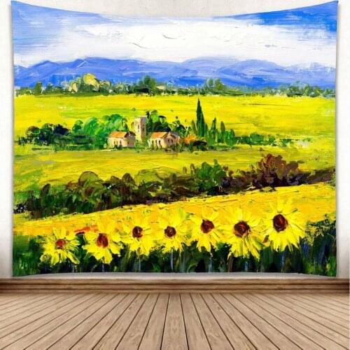 Tapery Sunflower Landscape Art Tapestry Home Wall Decoration