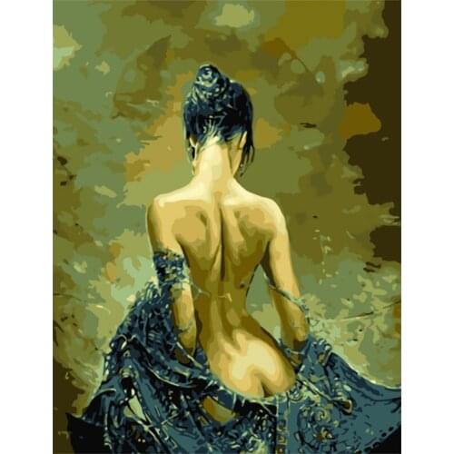 Frame DIY Women Painting By Numbers Figure Girl Picture Canvas By Numbers Modern Abstract Handpainted Oil Painting For Home