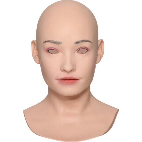 Cosplay Props Elegant and Realistic Silicone Female Face Movie Props Crossdresser Halloween Darg Queen