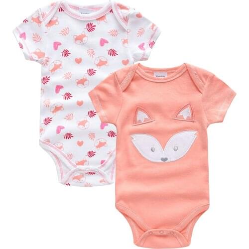 SAILEROAD 2Pcs/Set Cute Fox Pajamas For Girls 0-12M Baby Onesies Newborn Summer Pijama Infantil Infant Cotton Jumpsuit Clothes