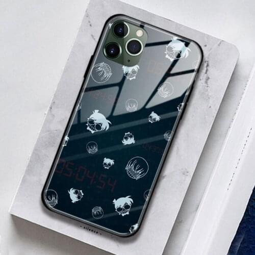 Detective conan kudo shinichi art Silicone Tempered Glass For iPhone SE 6s 7 8 Plus X XR XS 11 Pro Max Phone Case Cover Shell