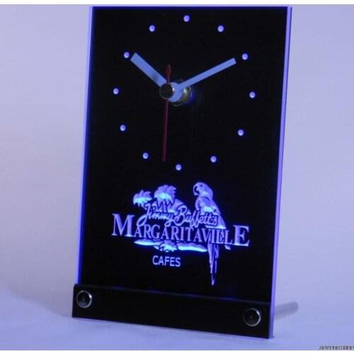 Tnc0107 Jimmy Buffett Margaritaville Bar Pub Club Beer Table Desk 3D LED Clock