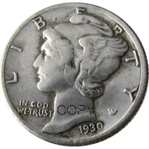 US Mercury Dime 1930 P/S Silver Plated Copy Coins