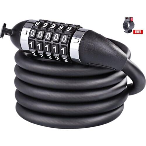 Bicycle Lock Anti Theft Mountain Bike Password Lock Cable Lock Bicycle Electric Vehicle Riding Accessories General 1.2m/1.8m