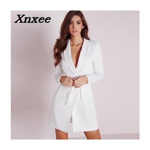 Womens business suits blazer with belt V neck long sleeve coat office work wear female outerwear spring autumn slim clothing