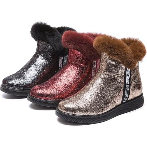 Snow Boots Plush Warm Ankle Boots for Women Winter Boots Waterproof Women Boots Female Winter Shoes Zip Booties Free Shipping