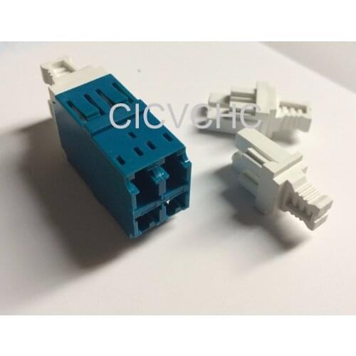 10pcs LC-Quad/Twim-with Short Flange-Blue/Optical Fiber Adapter