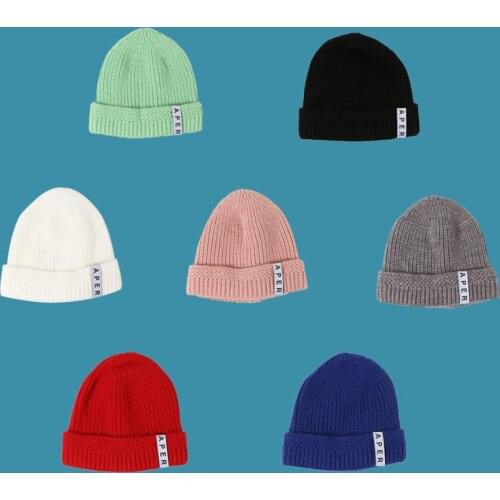 2020 Cartoon Cute Solid Knitted Bucket Hat Casual Versatile Japanese-style 1-6Years Child Beanie Hat Bucket Sun Hat Gorras