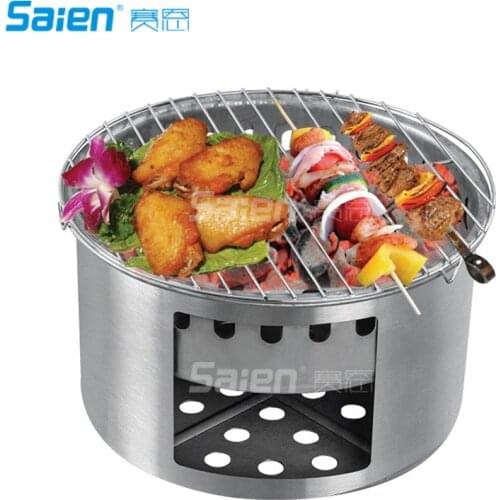 2018 nigear Wood Burning Camp Stoves Picnic BBQ Cooker/Potable Folding Stainless Steel Backpacking Stove