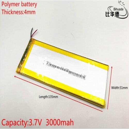 3.7V,3000mAH 4051135 (polymer lithium ion battery) Li-ion battery for tablet pc 7 inch 8 inch 9inch