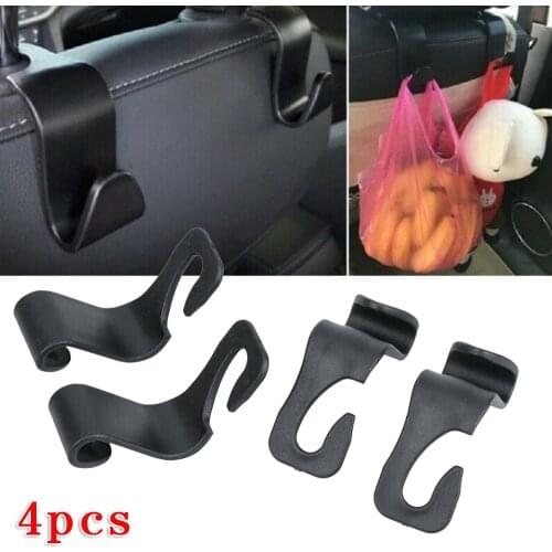 4pcs Auto Car Back Seat Headrest Hanger Holder Hooks Clips For Bag Purse Grocery Automobile Interior Accessor
