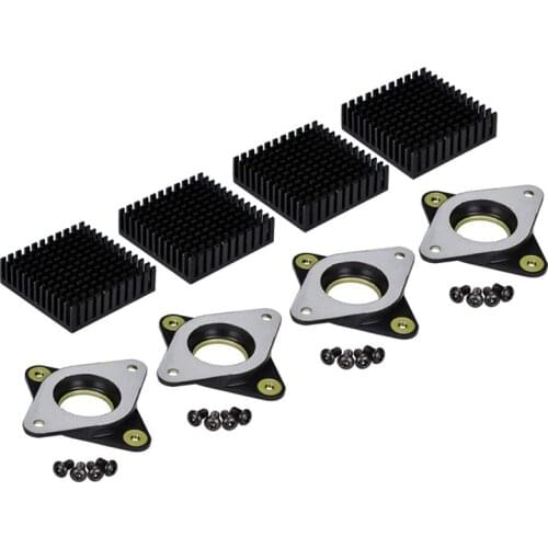 4 PCS Nema 17 Stepper Motor Damper Rubber Vibration Dampers+Heat Sink+M3 Screw for 3D Printer CR 10/Ender 3 and Others