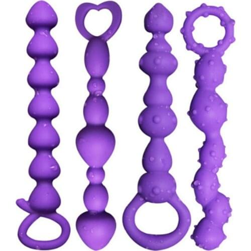 4 pcs Silicone Big Anal Beads Butt Plug Dilatador Anal Balls Expander Vibrant Anal Plug Sex Toys for Women Men Gay Masturbator
