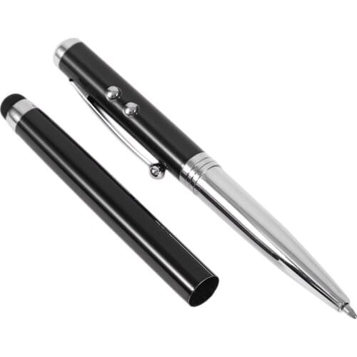 4 In 1 Multifunctional LED Light Touch Screen Capacitor Pen Laser Type Handheld Ballpoint Pen Metal Body Electronic Touch Pen