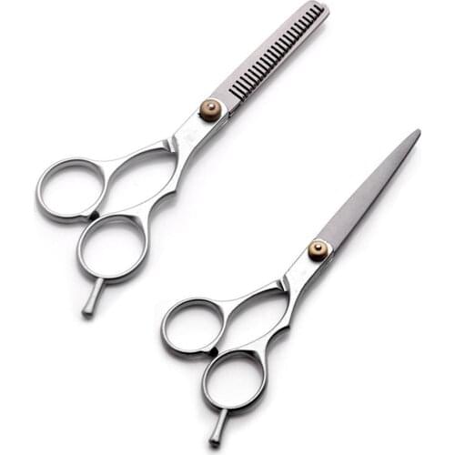 5.5/6 inch Cutting Thinning Styling Tool Hair Scissors Stainless Steel Salon Hairdressing Shears Regular Flat Teeth Blades
