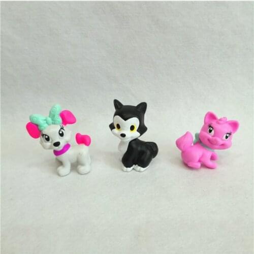 50pcs/lot Mini Animal Toy 4-5cm Dog Cat Pvc Kids Toys Birthday Gift For Children Home Decoration Capsule Doll